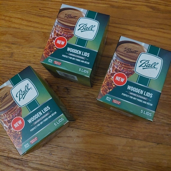 New Ball Wooden Lids Total 15 lids ( 5 Per Box) Gifts Decor  ( Bag D) - Picture 1 of 4